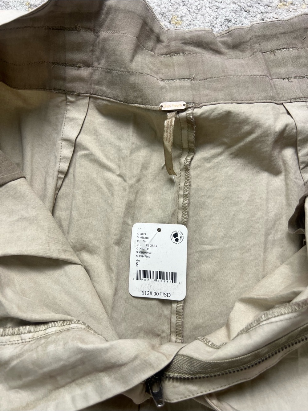 NWT Free People High Rise Paperbag Wide Leg Utility Pants Cotton Size 8 - Picture 6 of 10